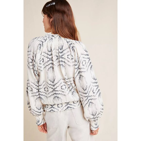 Porridge x Anthropologie Sz. M Ines Textured Field-Style Blouse - Picture 4 of 15